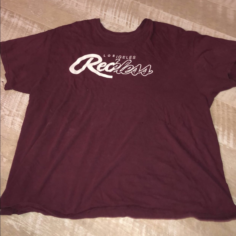 young and reckless maroon tee